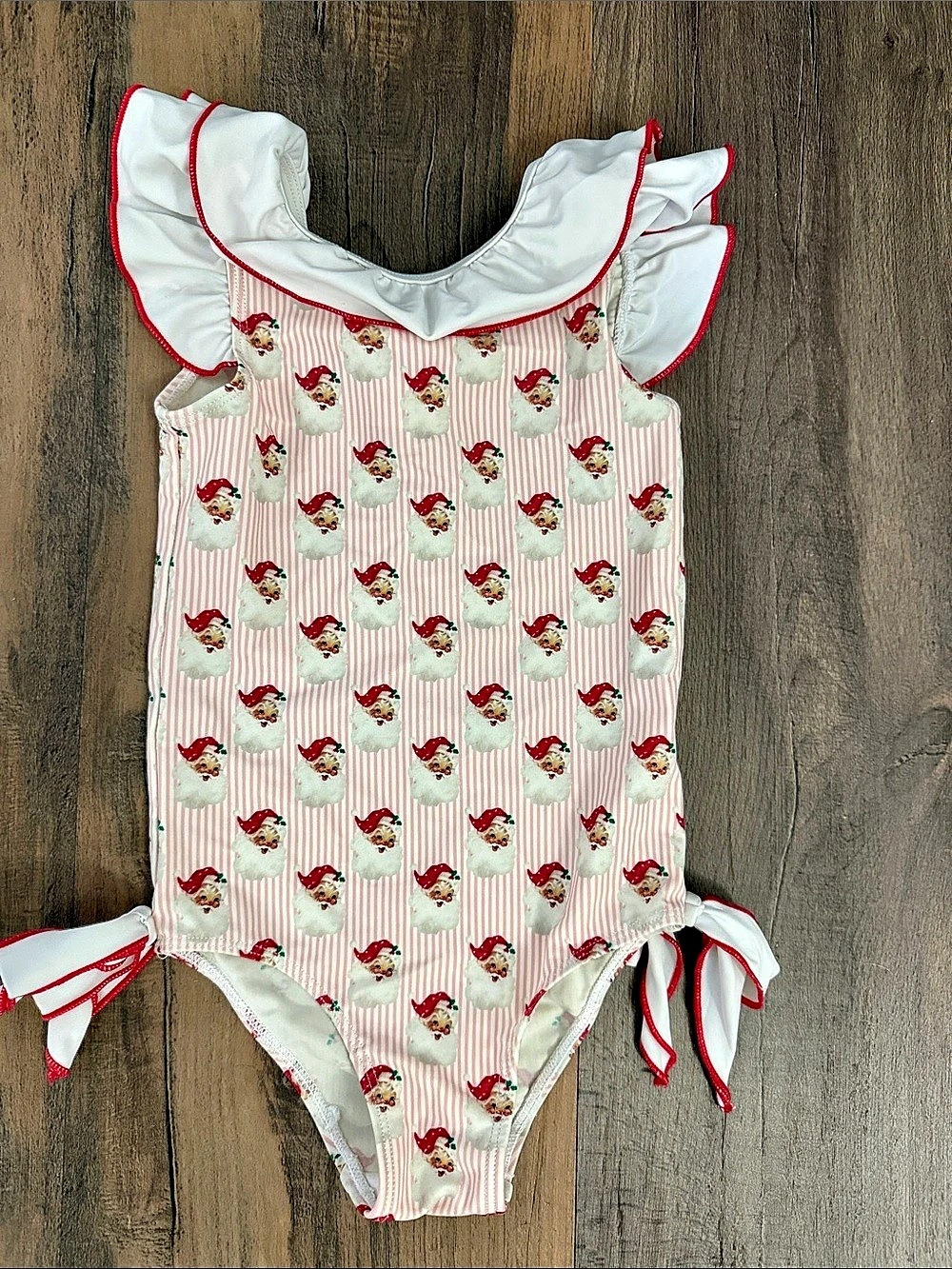 Cecil and Lou Santa Ruffle Swimsuit Size 3T